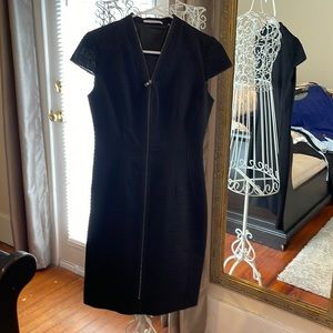 Black zip-front dress